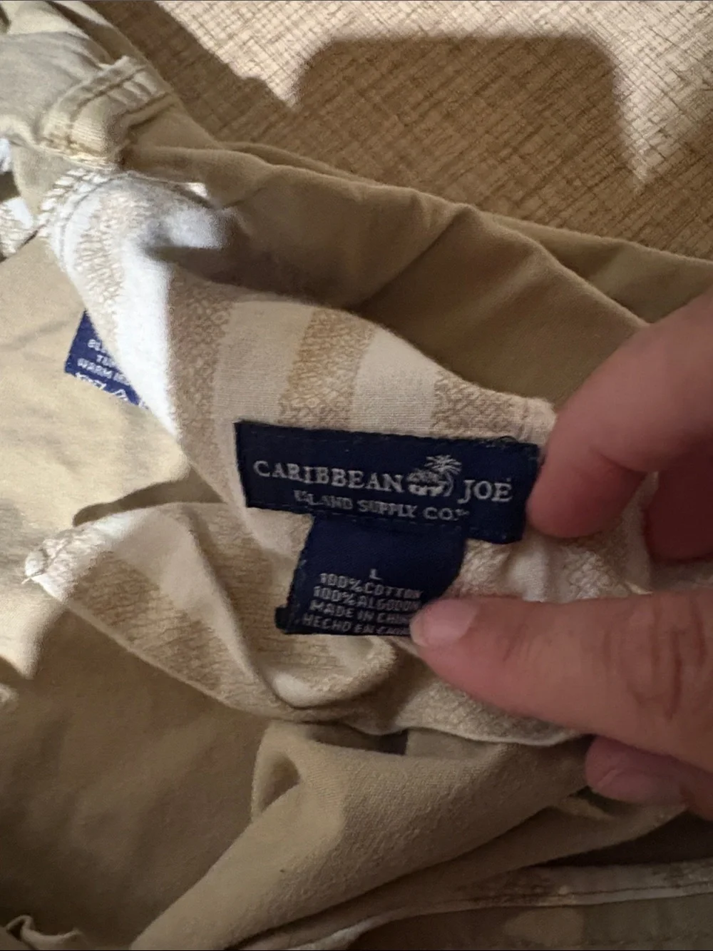 Caribbean Joe Men's Khaki Cargo Shorts with Utility Pockets